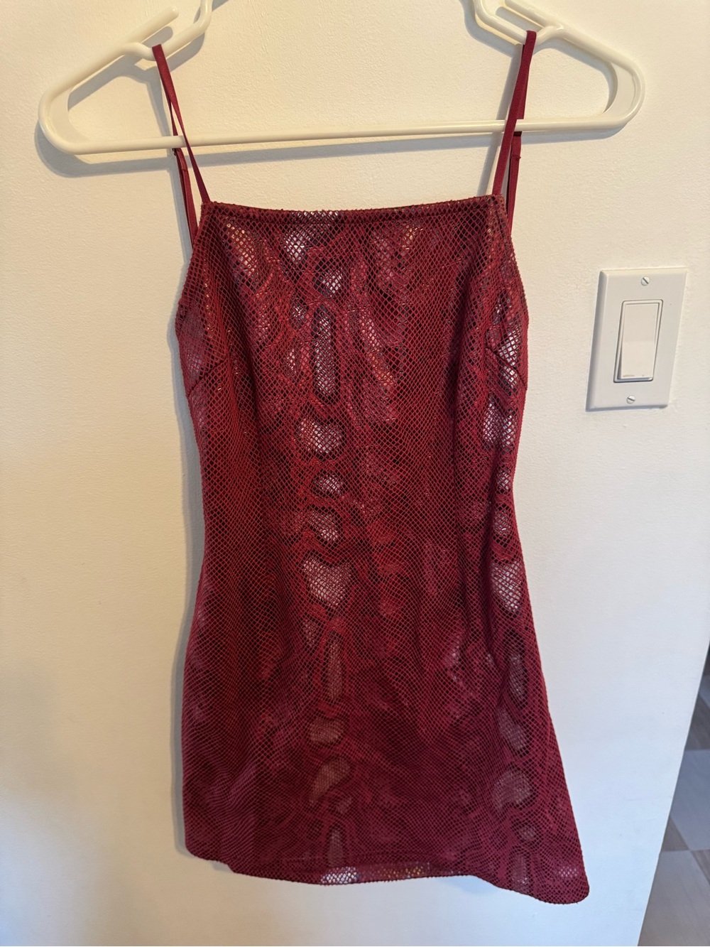 Urban Outfitters Red Snakeskin-Print Midi Slip Dress